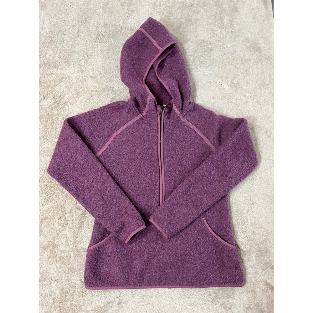 Smartwool Fleece Full-Zip Hoodie Women's S Purple Merino Wool Blend L/S EUC